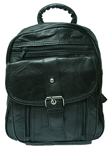 MOCHILA DE PIEL EXCELENTE CALIDAD Y SUAVIDAD (IDEAL PARA EL USO DIARIO) (NEGRO)