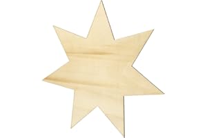Kleenes Traumhandel Holzstern - Stern aus Holz - Wanddeko Stern - Sternscheiben - Sternform aus Holz für Geburtstag, Hochzeit, Dekoration - (ca. 20 cm, Stern Typ1)