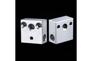 POLISI3D Confezione da 2 blocchi riscaldanti CR-10 per stampante 3D Creality All Metal Hotend Ender 3s Ender 3 pro Ender 5 Pro CR10 S4 S5 (alluminio)