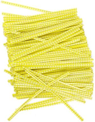 EOYHDSIA Approx. 500pcs Gift Wrapping Twist Ties for Decorating Bags (Yellow)