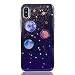 Produktbild CrazyLemon Hülle für iPhone X iPhone 10, 3D Schön Bunt Bling Funkeln Grün Orange Star Mond Planet Silber Sternennacht Galaxis Epoxy-Prozess Weich Dünn Schwarz Silikon Slim Case Cover TPU Schlank Bumper Schutzhülle Soft Stoßfest Handyhülle für iPhone X iPhone 10 5.8" - Grün