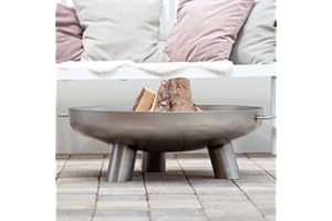 Czaja Brasero Coburg - En acier inoxydable - Diamètre : 80 cm - Avec évacuation d'eau - En acier inoxydable - Résistant à la chaleur - Pour le jardin et la terrasse