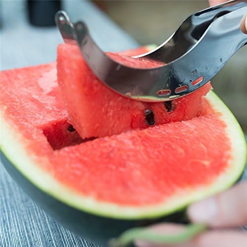Premium Watermelon Slicer - HOMI Stainless Steel Watermelon Cutter Corer Server Knife with with Bonus Avocado Slicer - Kid Friendly Utensil- Dishwasher Safe (Melon Cutter)