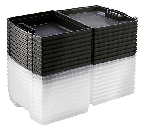 Kunststoffkoffer leer in transparent, stapelbar, Außenmaß: 280x240x76 mm - 2