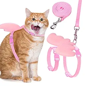 REHTRAD Cat Belt for Persian Cat,Cat Leash with Harness,Suitable for Puppies and Kitten Harness?Pink?