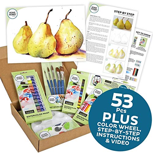 HomeHobby by 3LWatercolor Studio Kit ∙ Trio of Pears by Kristin Ranney ∙ Beginner, Multiple (53 Pcs)
