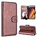 Produktbild Ledertasche Spiegel Hülle für Samsung Galaxy A3 2017, Handyhülle Lederhülle Case für Samsung Galaxy A3 2017 / A320, Schutzhülle Schmetterling Blumen Elegant Muster für Samsung Galaxy A3 2017 / A320, ZCRO Etui Schale Brieftasche Cover mit Spiegel Mirror Design Multifunktional Handytasche Hüllen Extra Dünn Wallet Flip Case Cover Kartenfach Standfunktion Klapphülle im Bookstyle Magnetisch Schutz Tasche für Samsung Galaxy A3 2017 / A320 (Braun)