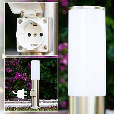 hofstein Borne lumineuse avec prise électrique pour le jardin