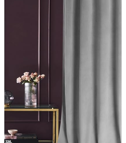 Rideau Velours Avec Œillets Argentés Marron Café 140x260cm - Collection Câlin