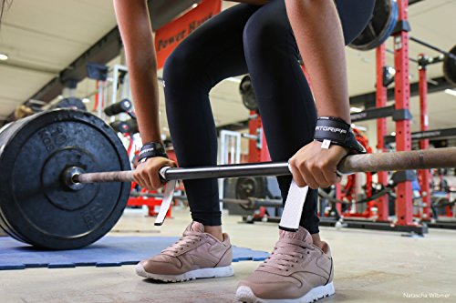 Profi Zughilfen (gepolstert) von FITGRIFF – 60cm für Krafttraining, Bodybuilding und Fitness – für Frauen und Männer – 2 Jahre Gewährleistung - 6