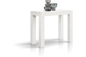 PAZZO DESIGN Tavolo Consolle Allungabile Virginia, Bianco Frassinato, Fino A 12 Posti, Cucina, Salvaspazio, Made in Italy, Da 45 A 300 Cm - id_1980