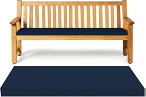 Dazzle Collection Waterproof seat pads for garden chairs Indoor & Outdoor Garden Sofa Foam Seat Pad patio bench Cushions Pad (3 Seater Bench 140CM x 45cm x 5cm, Navy)
