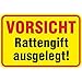 Produktbild Aufkleber Vorsicht Achtung Rattengift ausgelegt PVC Folie Selbstklebend 20 x 30 cm