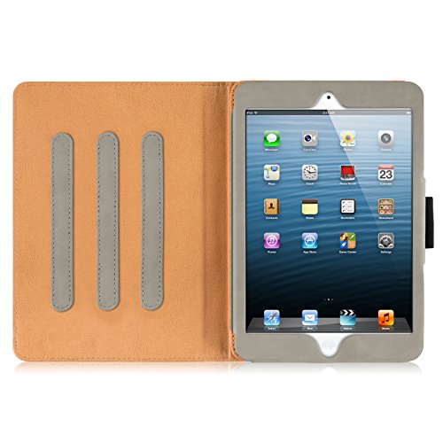 iPad Mini Hülle – JAMMYLIZARD Ledertasche Smart Cover mit Standfunktion für iPad Mini 4. 3. 2. & 1. Generation, OLIVGRAU & HONIG, [MIT STIFT & STIFT-HALTER] - 2