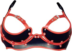 Ledapol SM Leder Harness Set – Offenes Corsage Mit Halsband, Gürtel, Größe L-XL, Schwarz
