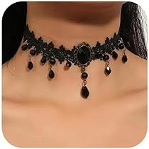 Gothic halsketting set zwart halssieraad dames kant ketting dames gothic choker accessoires vintage halsband Victoriaanse sieraden voor Halloween Pinksteren maskerade carnaval Halloween outfit, 2