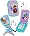 Produktbild 2 tlg. Set _ Handy & Schlüssel - mit SOUND - " Disney die Eiskönigin - Frozen " - für Kinder / Jungen & Mädchen - Auto - elektrisches Kinderhandy - Autoschlüssel - Klapphandy Telefon - Lernhandy / Kindertelefon zum Aufklappen - Spielzeug Musik Spielzeughandy / Spielzeugtelefon - Melody - Flip Top - völlig unverfroren Prinzessin Elsa Anna Arendelle - Olaf