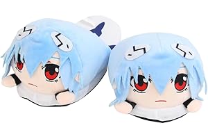 DEXSHUN Ayanami Rei Anime kapcie śliczne kreskówki unisex bawełniane pantofle domowe kapcie na jesień zimę ciepłe kapcie