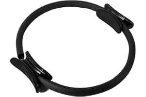 DULKET Pilates Ring,Pilates Equipment,Pilates Ring Double Handle Exercise Circle for Indoor Fitness Exercise Yoga Slimming Training（Black）