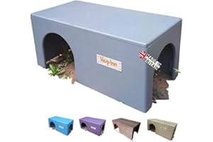 HOP INN Guinea Pig Houses Hideouts Shelter 40 cm Long x 20 cm Wide x 18.5 cm Readymade - Won't Tip Over, Built to Last, Handmade in the UK (Slate Grey)