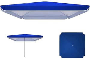 WOLWES Tela Sombrilla Cuadrado o Rectangular para 4 Varillas, Tela Oxford Gruesa de Doble Capa, Repuesto Sombrilla de Exterior para Patio, Jardín, Piscina, Playa, Etc. ( Color : Blue , Size : 2.5X2.5M/8.2X8.