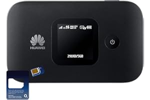 THETECHNOLOGYDOCTORS Huawei E5577 Black 4G Cat4 LTE Single Band Mobile WiFi with O2 Data SIM Card Bundle