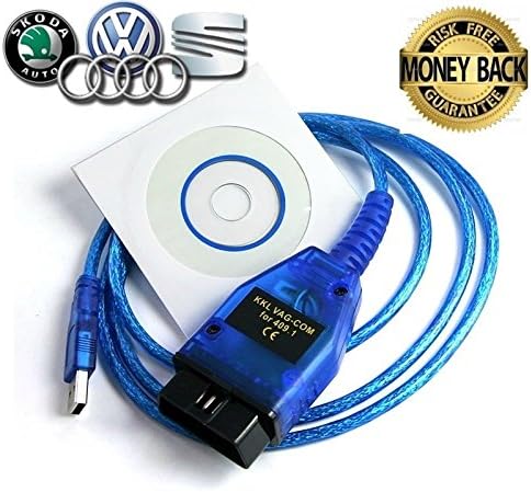 OBD2 VAG-COM OBDII KKL Cable USB for 409.1 Audi VW Skoda SEAT (VCDS INCLUDED, ATTENTION: this item is only fit for Vehicles produced before 2004) By ROYALTEC