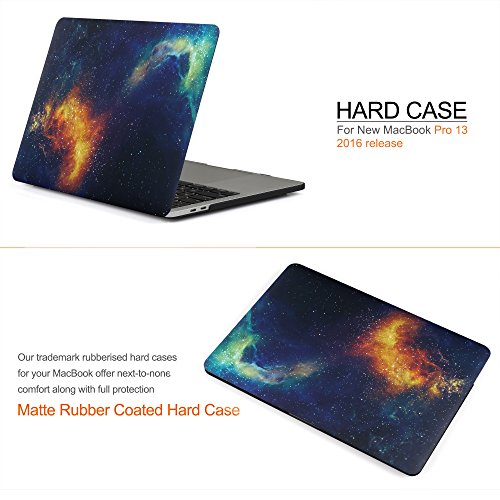 iDOO MacBook Schutzhülle / Hard Case Cover Laptop Hülle [Für 2016 MacBook Pro 13 Zoll mit/ohne Touch Bar und Touch ID: A1706 und A1708] – matt, schwarzer Nebel - 2
