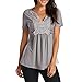 Price comparison product image LIKELYY Women Fashion Casual Solid T-Shirt Short Sleeves Tee Tops Blouse (XL, Gray)