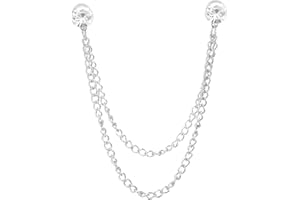 PATIKIL Rhinestone Chain Brooch Pins, Round Crystal Tassel Chain Hanging Fashion Crystal Lapel Suit Pins for Women Men