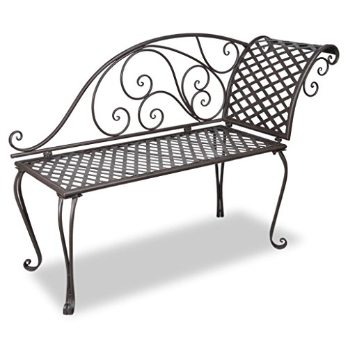 vidaXL Gartenbank Chaiselongue Eisenbank Parkbank Sitzbank Bank Gartenmöbel
