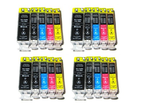 *TITOPATEN* - 20x Canon Pixma IP 3000 kompatible XL Druckerpatronen - Grosse Schwarz,Photo Schwarz,Cyan,Magenta,Gelb - Patronen OHNE CHIP !!!Hohe Laufleistung!!!