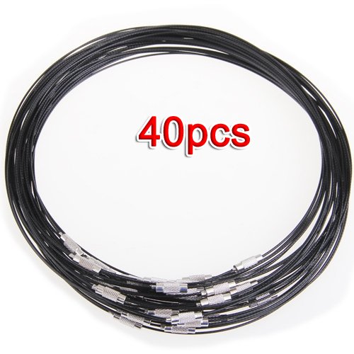 Preisvergleich Produktbild Sonline 40X Halsband Metall Halskette Kette schwarz Halsreif