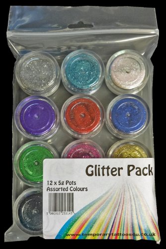 Value Pack ~ 12 x 5g Pots of Cosmetic Grade Glitter