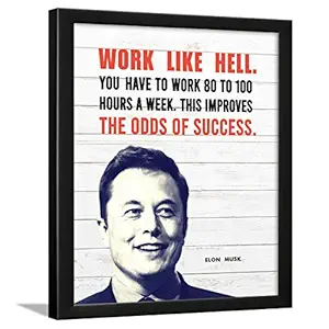 Chaka Chaundh Elon Musk Motivational Quotes Framed Posters Wall Frames (Vintage White, 13.5 X 10.5 Inches)