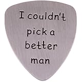 YeeQin I Couldn't Pick a Better Man Guitar Pick Gift for Men Boyfriend Husband Stainless Steel Jewelry