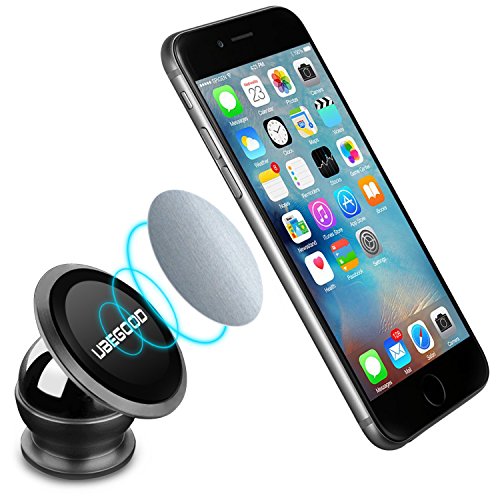 spécifications Support Voiture Magnétique, Ubegood support telephone aimanté Universel avec 360 ° de rotation à Magnetic collantes pour iPhone/Samsung/LG et les autres smartphones( Noir)