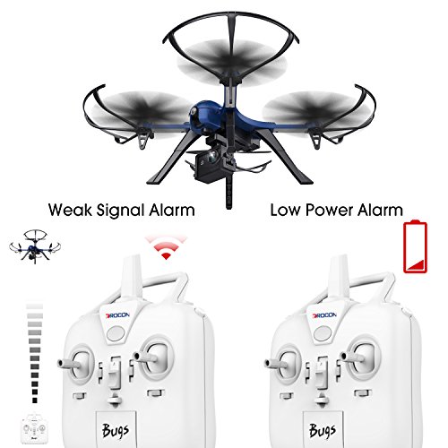 DROCON Brushless Motors Drone, Blue Bugs, 15 minutes Flying Time MJX Bugs 3 Quadcopter Support Gopro HD Camera, 300 m Control Distance (DROCON BLUE BUGS 3)