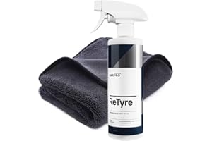 Fiwiko® Kit + nettoyant pour pneus et caoutchouc ReTyre Taille 500 ml CarPro + microfibre Drying 40 x 40 cm 600 g/m²
