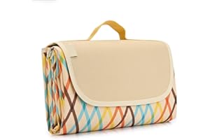 WULCEA Stuoia Campeggio Coperta Picnic Impermeabile Mare Imbottita Telo Spiaggia Antisabbia Plaid Teli da Grandi Tappetino Blanket Montagna 200x200 Imbottito Travel Beach Lawn Park Portatile con Tote Bag