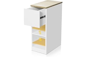 Lvhcmfohm Nachttisch Schmal, Schmaler Kleiner Nachtschrank, Nachtkommode mit 1 Schubladen für Wohnzimmer, Schlafzimmer (25x45x70cm)