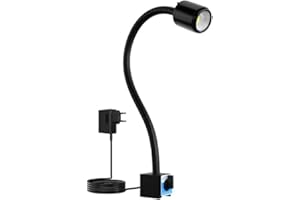 YOUTEMEI Magnetic Machine Work Light, IP65 Water Proof Flexible Gooseneck Lamp 1200 Lumens 110V for Lathe Milling Drill Press Industrial Lighting… [Energy Class A+++]