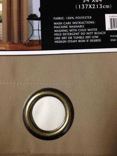 Solid Grommet Top Blackout Curtain 84" Length 1 Piece Choose From Brown Black Burgundy Taupe Sage (Taupe) by AHF