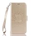 Produktbild Google Pixel XL Hülle, Chreey Prägung [Mandala] [Indische Sonnen] Design Ledertasche Hinter Magnetverschluss Flip Case [Golden] + Brieftasche Kartenschlitz Ständer