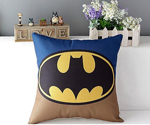 Newest Fashion The Avengers Pillow Case Cushion Cover Ironman Superman Green Lantern Batman Captain America Spider-Man Deformation Jin Gangbo pie Transformers decepticons for Collector (Batman)
