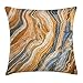 Produktbild Marble Throw Pillow Cushion Cover by, Colorful Rock Quartz Surface Background Formation Abstract Picture, Decorative Square Accent Pillow Case, 18 X 18 Inches, Slate Blue Orange Apricot 45cm