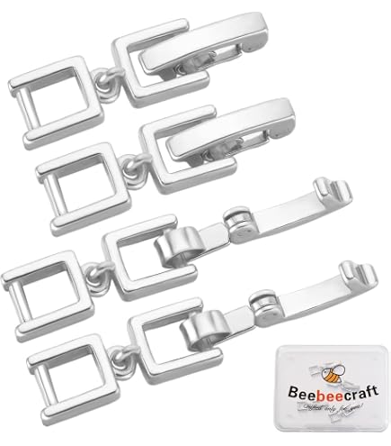 UNICRAFTALE 1 Set di Chiusura con Estensione 304 Chiusure A Scatto per Bracciali in Acciaio Inossidabile Chiusure per Bracciali A Pressione Fermagli per Gioielli per Creazione di Gioielli Fai da Te