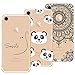 Produktbild 3 x iPhone 7 / iPhone 8 Hülle VemMore Silikon Transparent Hülle Clear Schutzhülle Weich TPU Gel Case Cover Durchsichtig mit Muster Handyhülle Backcover Schutz Etui Kratzfeste Soft Silicone Protective Bumper Flexible Zurück Schale Ultra Dünn Slim Scratch-Resistant Handytasche - Smile & Panda & Schwarze Blume
