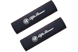STEFIK 2 Pezzi Auto Copri Cinture Sicurezza per Alfa Romeo, Imbottiture Spallacci Morbidi E Confortevoli Custodie Protettive Accessori Interni,B