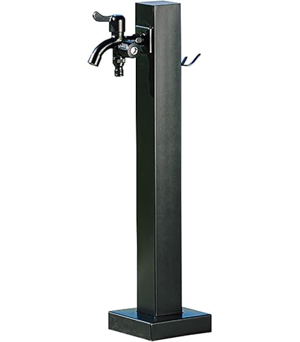 Vloergemonteerde Antivrieskraan Tuinkraan Vorstvrije Buitenkraan Verticale Fontein, Voor Buiten Tuin op de Vloer Gemonteerde Waterfunctie Fountai(Silver 5,13 * 86cm/5.1 * 33.9in